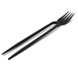 The Chork, zwart, chopsticks met vork. (zak met 24 stuks)