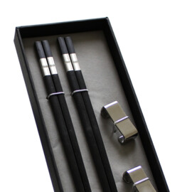 Wakasa Silver chopsticks in cadeauverpakking (2 setjes chopsticks + 2 rests)